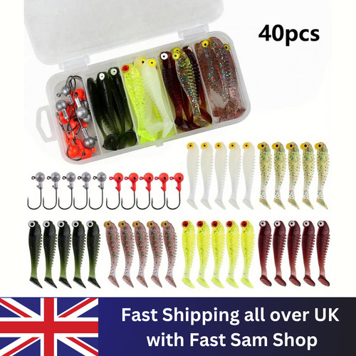 40pcs soft fishing lure kit - fishing,