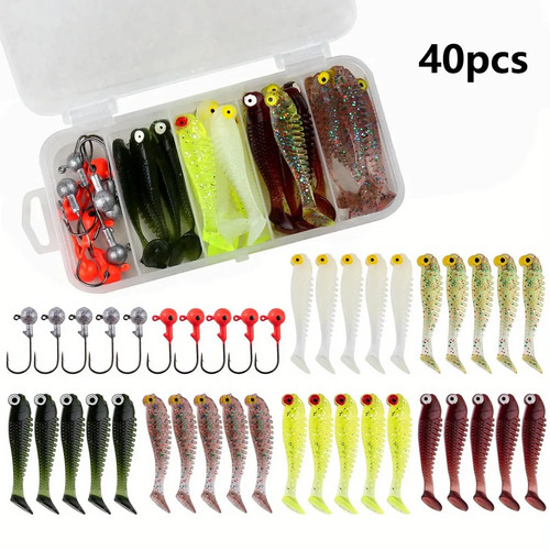 40pcs soft fishing lure kit - lure,
