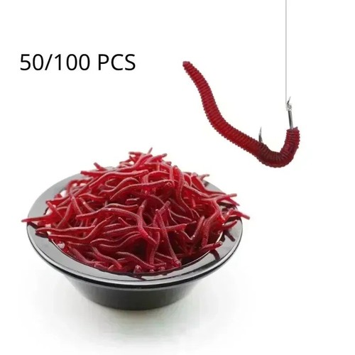 100 red earthworm - earthworm, soft