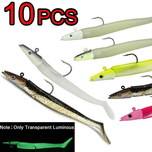 10pcs saltwater sandeel - 10pcs,
