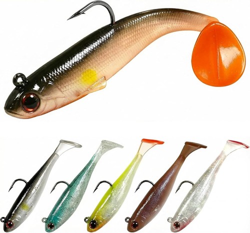 6pcs pre rigged jig - head, soft